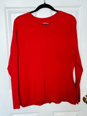 Time and Tru Red Long Sleeve Tee Crew Neck Basic XXL
